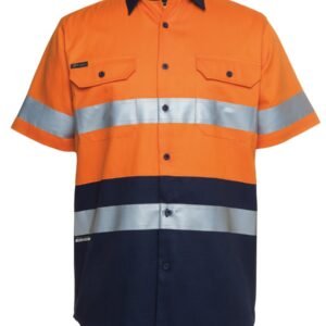 6HSS_ON_01 JB's HV (D+N) S/S 190G SHIRT ORANGE/NAVY-XS