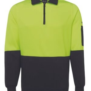 6HVFH_EB_01 JB's HV 1/2 ZIP FLEECY LIME/BLACK -2XS