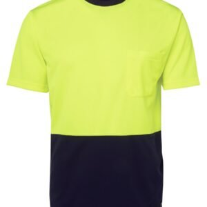 6HVT_EN_01 JB's HV TRAD T-SHIRT LIME/NAVY -XS