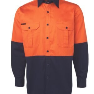 6HWL_ON_01 JB's HV L/S 190G SHIRT ORANGE/NAVY-2XS