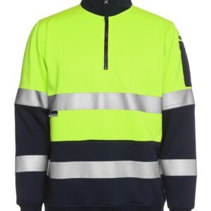 6HZFS_EN_01 JB's BIOMOTION (D+N) 1/2 ZIP FLEECY SWEAT LIME/NAVY-XS