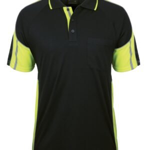 6SPPS_BE_01 JB's S/S STREET PANEL POLO BLACK/LIME-2XS