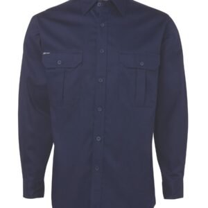 6WLS_N_01 JB's L/S 190G WORK SHIRT NAVY-2XS