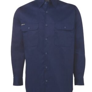 6WSLL_N_01 JB's L/S 150G WORK SHIRT NAVY-2XS