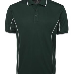 PODIUM S/S PIPING POLO FOREST/WHITE-S