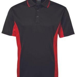 PODIUM C/TRAST POLO BLACK/RED-S