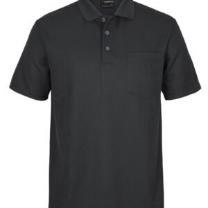PODIUM WAFFLE POCKET POLO BLACK-S