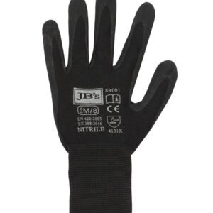 8R001_BX_01 JB's BLACK NITRILE BREATHABLE GLOVE (12 PK) -