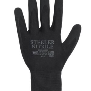 8R030_BB_01 JB's STEELER SANDY NITRILE GLOVE (12PK) BLACK/BLACK-S - 07