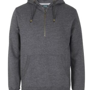 S3FHZ_G1_01 C of C BRASS 1/2 ZIP HOODIE BLACK