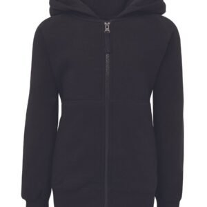 S3FH_B_KIDS_01 C of C KIDS FULL ZIP FLEECY HOODIE BLACK -06