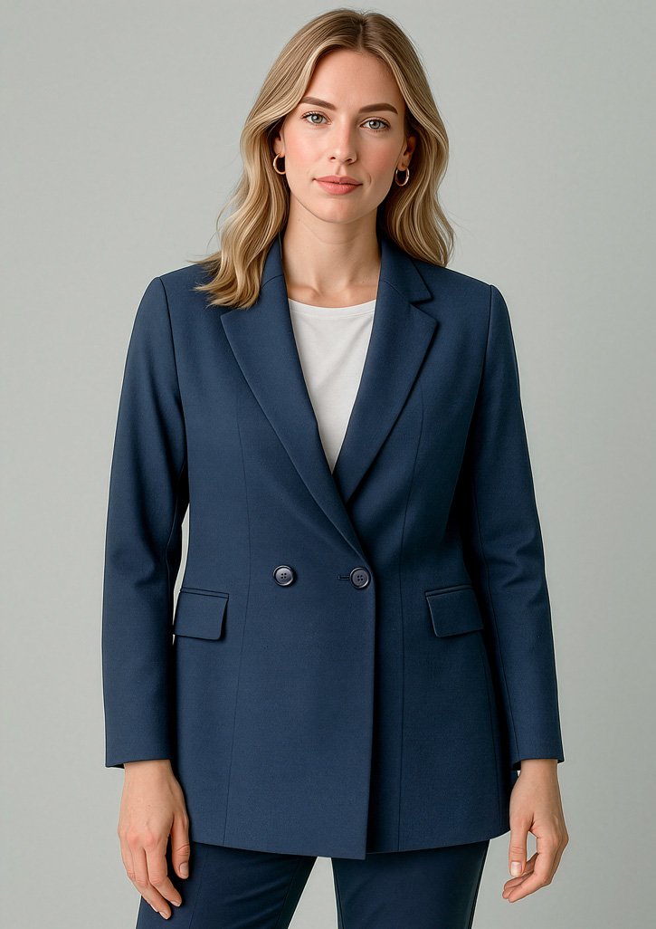 RJ400L_Talent_NavyDusk_01_iZJ4w31 RJ400L - Womens Renew Double Breasted Longline Jacket