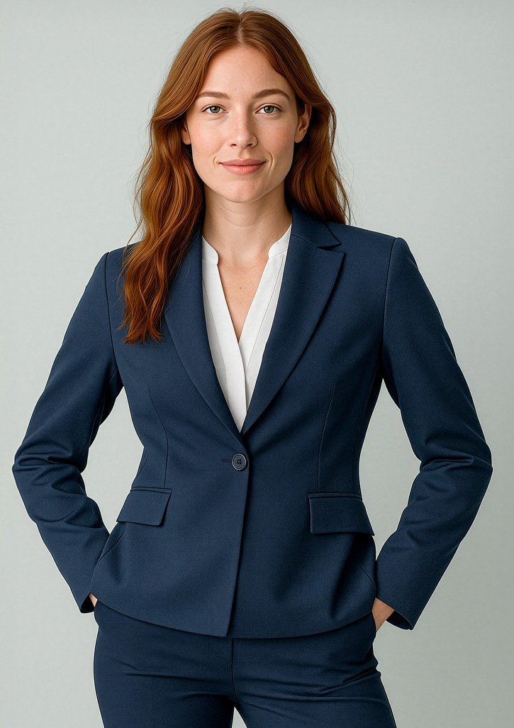 RJ401L_Talent_NavyDusk_01_wHOLxRE RJ401L - Womens Renew Single Button Mid Length Jacket