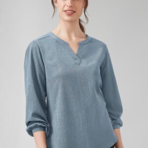 RU568LL_Talent_PowderBlue_01 RU568LL - Womens Ruche Long Sleeve Blouse