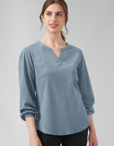 RU568LL - Womens Ruche Long Sleeve Blouse