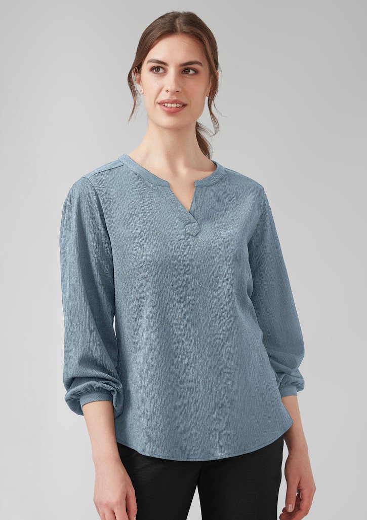 RU568LL - Womens Ruche Long Sleeve Blouse
