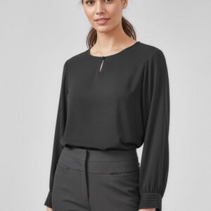 RU569LL_Talent_Black_01_R RU569LL - Womens Evelyn Long Sleeve Blouse