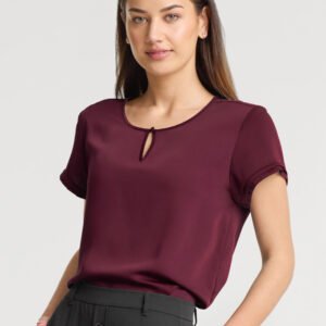 RU569LS_Talent_Wine_01_0isEF4v RU569LS - Womens Evelyn Short Sleeve Blouse