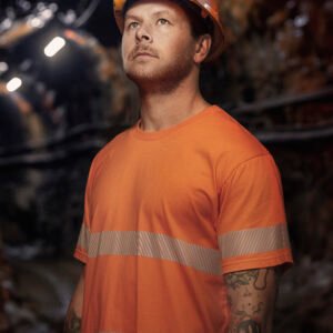 ZH510_Talent_Orange_01_WUCWVAP ZH510 - Mens Hi Vis Segmented Tape Cotton Tee