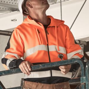 ZT486 - Unisex Hi Vis Full Zip Stretch Taped Hoodie
