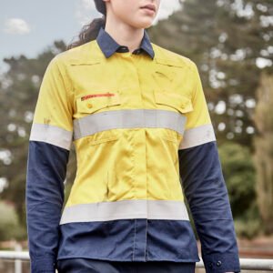 ZW170 - Womens Orange Flame Lightweight Ripstop Taped Shirt