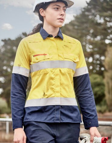 ZW170 - Womens Orange Flame Lightweight Ripstop Taped Shirt