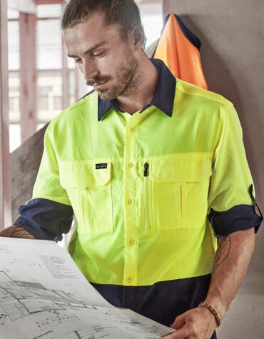 ZW468 - Mens Hi Vis Outdoor Long Sleeve Shirt