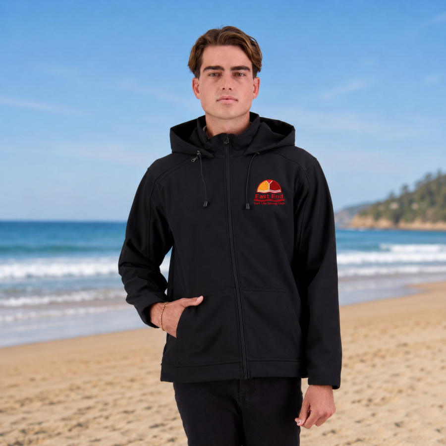 East End – Black SoftShell Hoodie Jacket