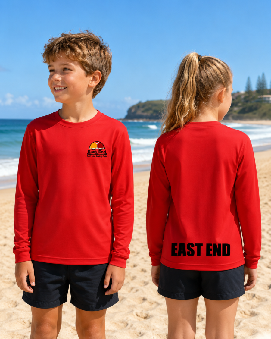 East End kids long sleeve tee with club logo
