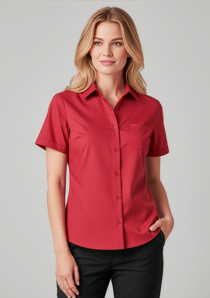 CS947LS - Florence Womens Plain Short Sleeve Shirt
