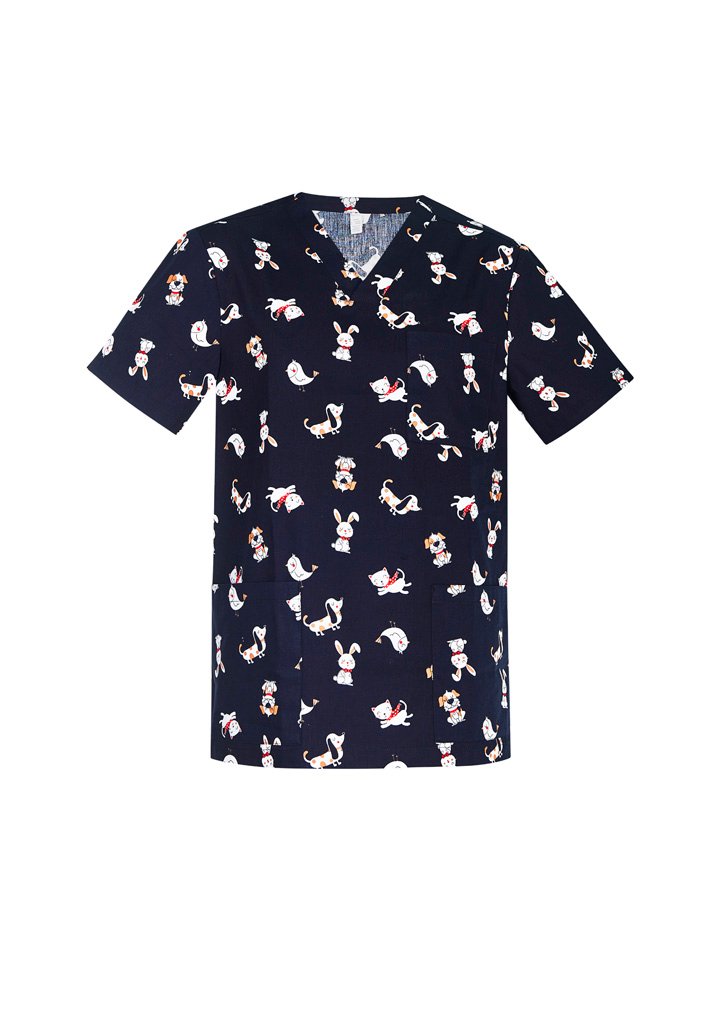 CST147MS_bProduct_MidnightNavy_01_jZgIWDZ CST147MS - Printed Mens Best Friends Scrub Top