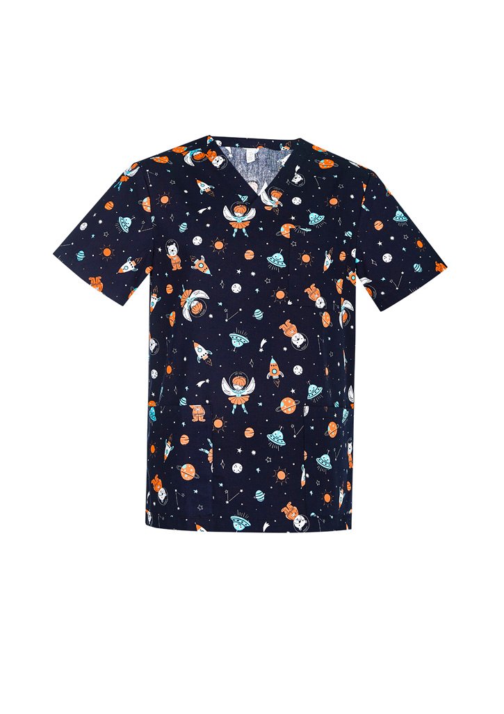 CST148MS_bProduct_MidnightNavy_01_I58UcLQ CST148MS - Printed Mens Space Party Scrub Top