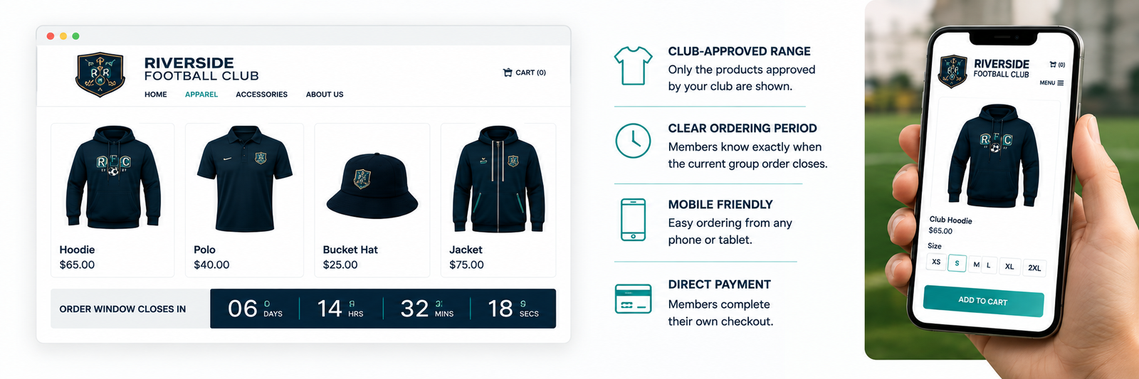 Club Store product ordering experience on desktop and mobile